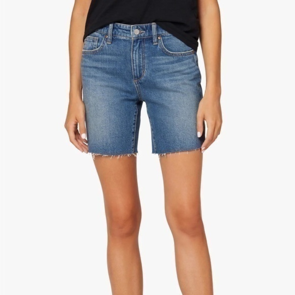 Joe’s Bermuda Denim Jean Shorts Raw Cut Hem in Dorothy‎ Blue Size 23 New